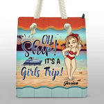 Custom Name Girls Trip Beach Gifts for Women - Personalized Beach Bag