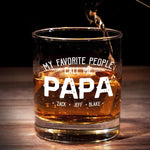 Custom Name Papa Gifts for Dad - Personalized Whiskey Glass