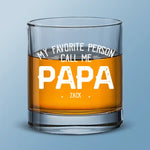 Custom Name Papa Gifts for Dad - Personalized Whiskey Glass