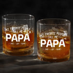 Custom Name Papa Gifts for Dad - Personalized Whiskey Glass
