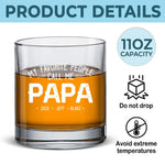 Custom Name Papa Gifts for Dad - Personalized Whiskey Glass