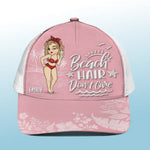 Custom Name Beach Hair Don't Care Gifts for Women - Personalized Mesh-back Baseball Cap