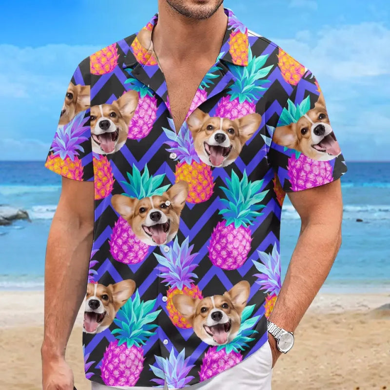 Custom Corgi Pineapple Gifts for Dog Lovers - Personalized Hawaiian Shirt