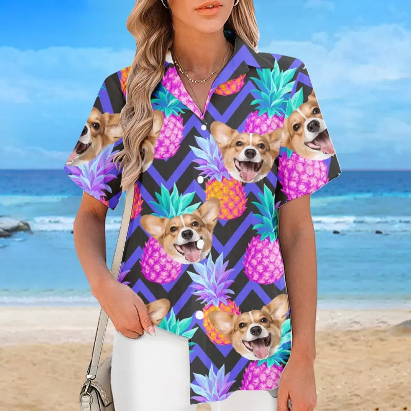 Custom Corgi Pineapple Gifts for Dog Lovers - Personalized Hawaiian Shirt