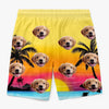 Custom Photo Vacation Calories Don’t Count - Dog & Cat Personalized Custom Tropical Hawaiian Aloha Men Beach Shorts - Summer Vacation Gift, Birthday Party Gift For Pet Owners, Pet Lovers