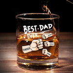 Custom Name Best Dad Ever Gifts for Dad - Personalized Whiskey Glass