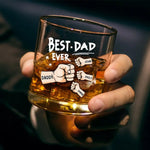 Custom Name Best Dad Ever Gifts for Dad - Personalized Whiskey Glass
