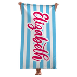 Mermaid Blue Stripe Beach Towel
