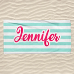 Mermaid Blue Stripe Beach Towel
