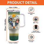 Custom Name Husband and Wife Camping Gifts for Couples - Personalized 40 Oz Tumbler With Handle