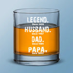 Custom Family Title and Year Gifts for Dad - Personalized Whiskey Glass