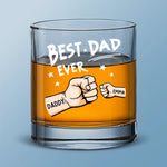 Custom Name Best Dad Ever Gifts for Dad - Personalized Whiskey Glass