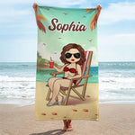 Custom Name Beach Gifts for Women - Personalized Beach Towel