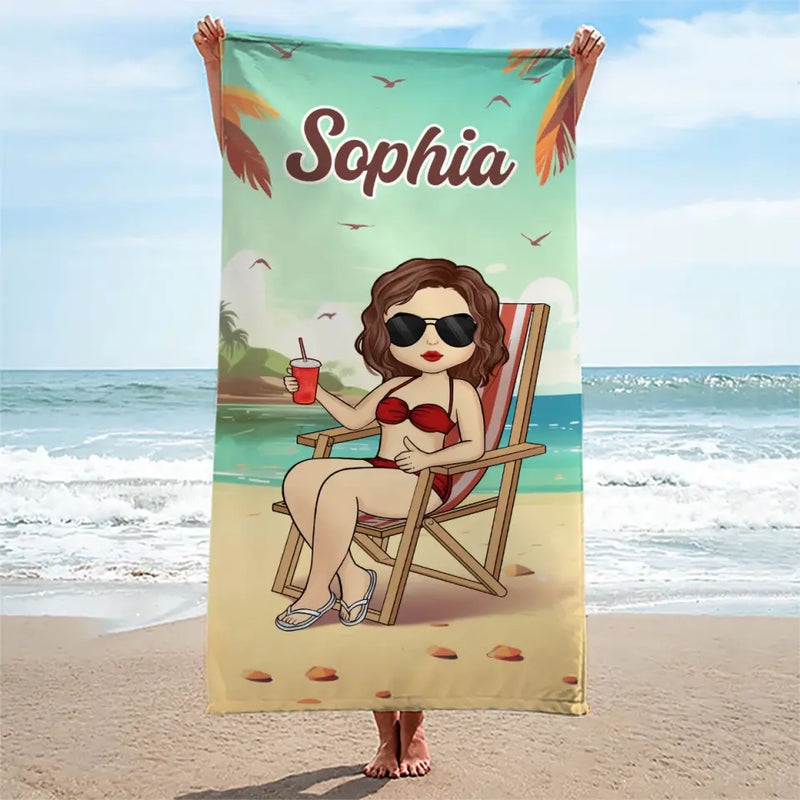 Custom Name Beach Gifts for Women - Personalized Beach Towel