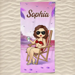 Custom Name Beach Gifts for Women - Personalized Beach Towel
