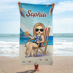 Custom Name Beach Gifts for Women - Personalized Beach Towel