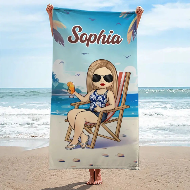 Custom Name Beach Gifts for Women - Personalized Beach Towel