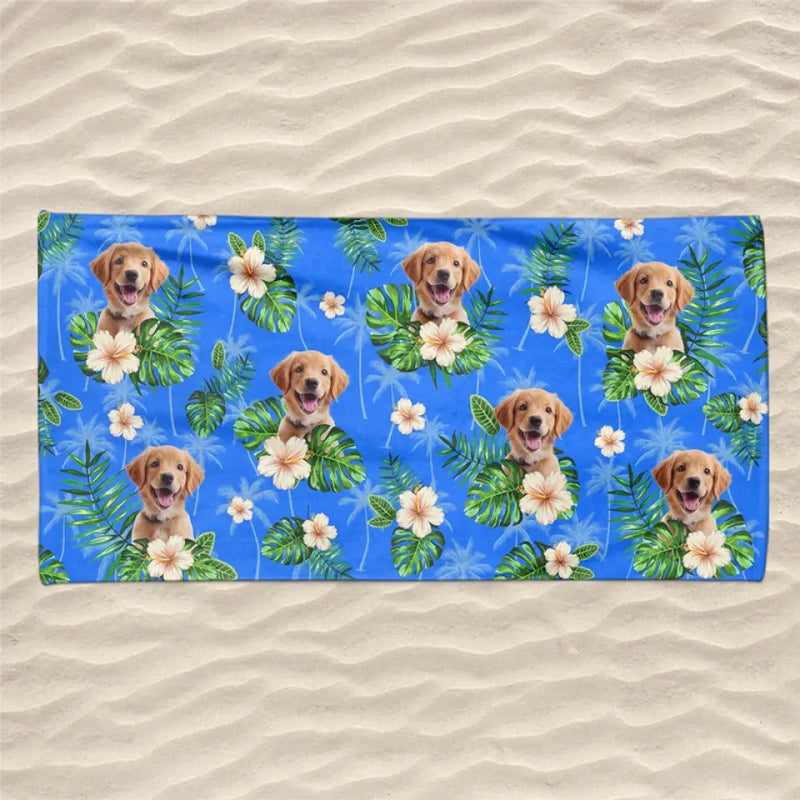 Custom Photo Hot Days, Cool Pets - Dog 
& Cat Personalized Custom Beach Towel - Summer Vacation Gift, Birthday Pool Party Gift For Pet Owners, Pet Lovers