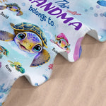 Custom Name Sea Turtle Grandma Gifts - Personalized Beach Towel