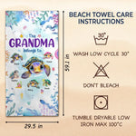 Custom Name Sea Turtle Grandma Gifts - Personalized Beach Towel