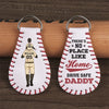 There's No Place Like Home - Family Personalized Custom Leather Keychain - Gift For Family Members