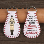 Custom Name Baseball Gifts for Dad - Personalized Leather Keychain