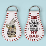 Custom Name Baseball Dad Gifts - Personalized Leather Keychain