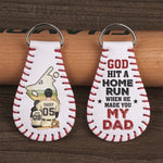 Custom Name Baseball Dad Gifts - Personalized Leather Keychain
