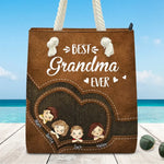 Custom Name Best Grandma Gifts - Personalized Beach Bag