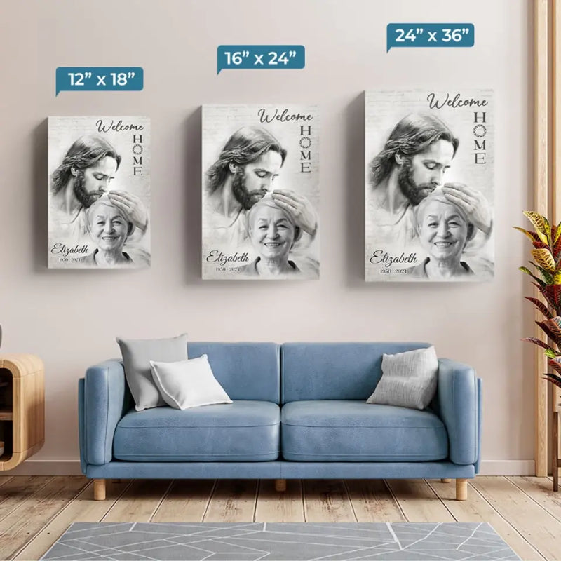 Custom Christian Memorial Portrait Decor - Personalized Canvas