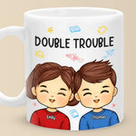 Custom Name Double Trouble Gifts for Kids - Personalized Mugs