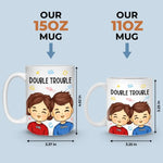 Custom Name Double Trouble Gifts for Kids - Personalized Mugs