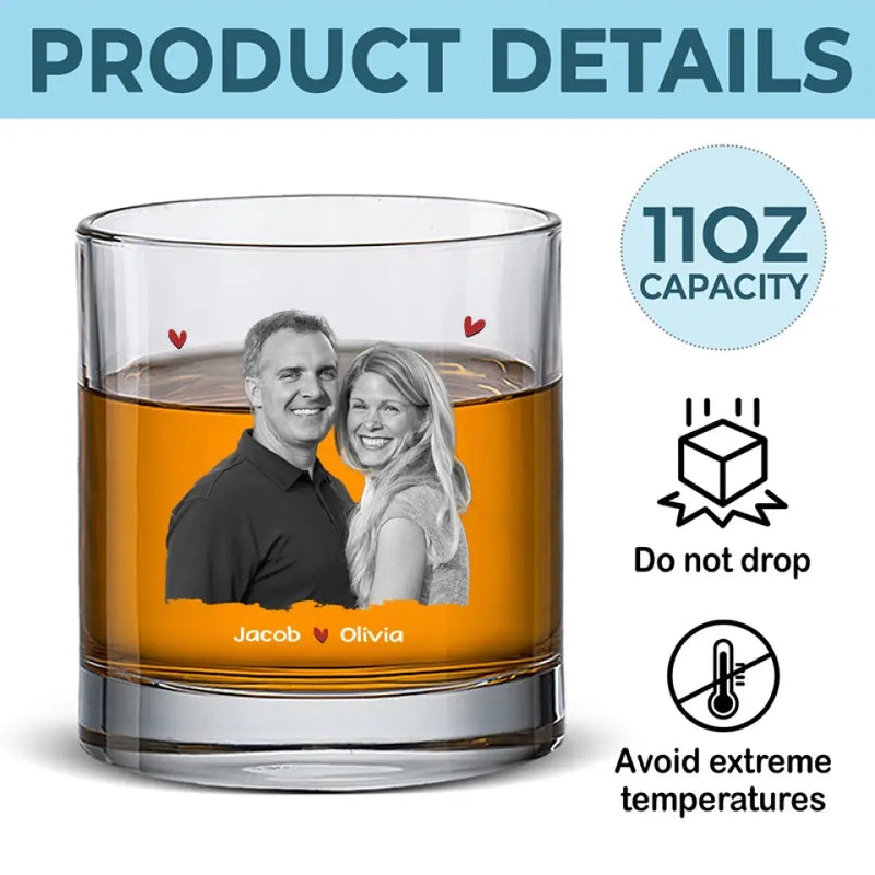 Custom Photo Husband Gift - Personalized Whiskey Glass