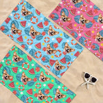 Corgi Watermelon Summer Beach Towel for Dog Lovers - Beach Towel