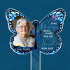 Custom Photo Your Memory Is A Treasure - Memorial Personalized Custom Stain Glass Style Acrylic Garden Stake - Sympathy Gift For Family Members