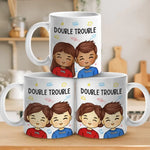 Custom Name Double Trouble Gifts for Kids - Personalized Mugs