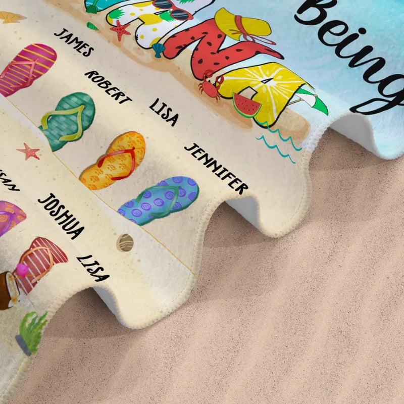 Custom Name Nana Gifts for Grandmothers - Personalized Beach Towel