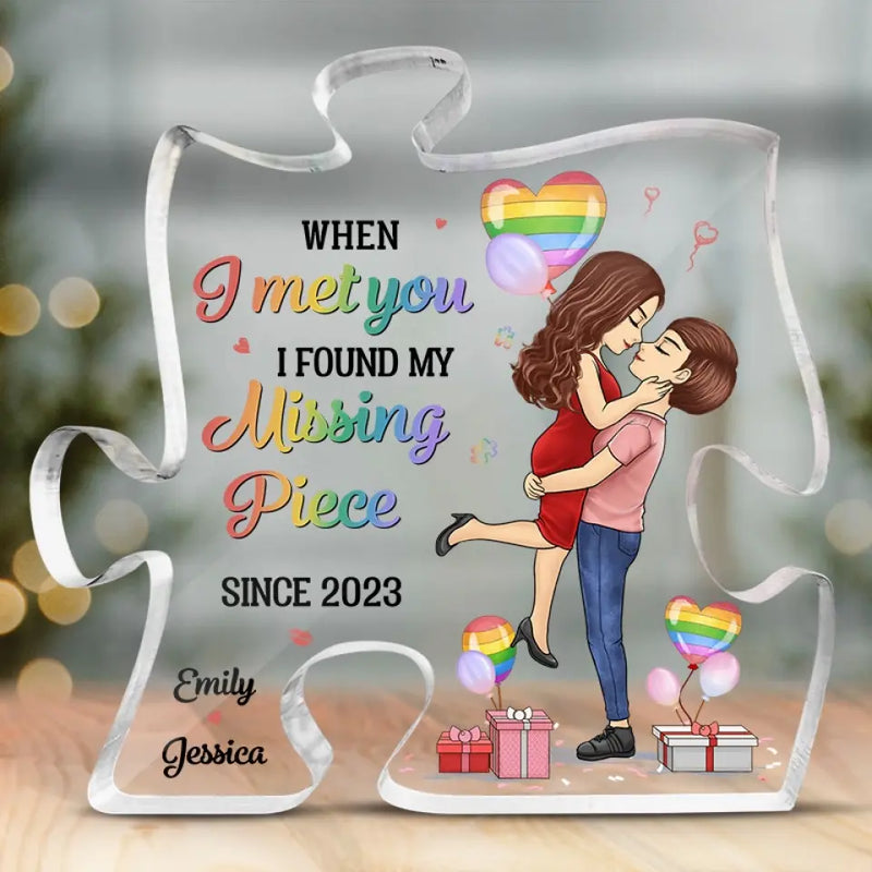 Custom Name Lesbian Couple Love Gifts - Personalized Shaped Acrylic Plaque