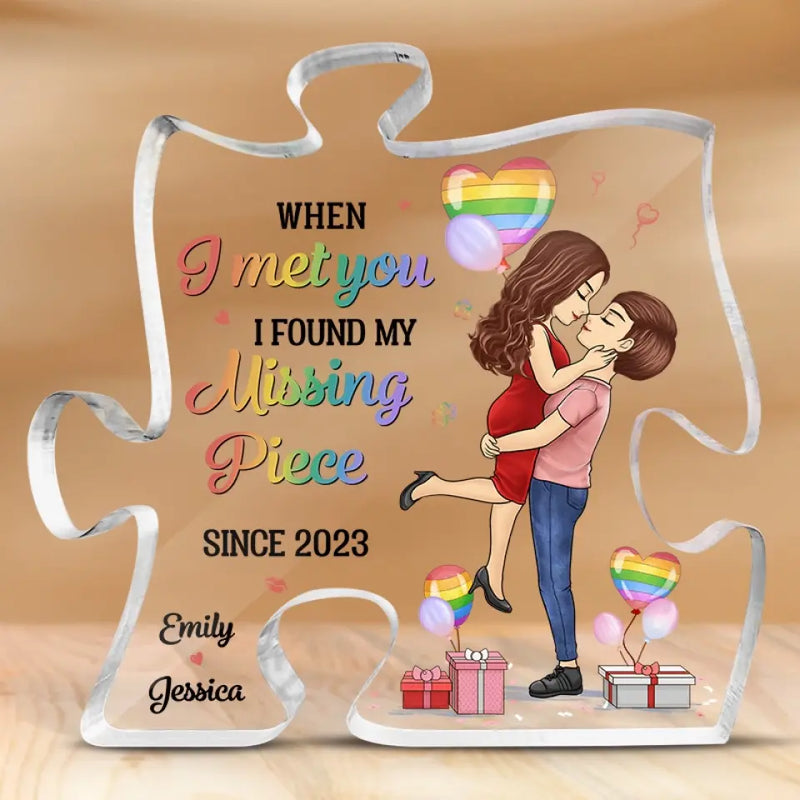 Custom Name Lesbian Couple Love Gifts - Personalized Shaped Acrylic Plaque