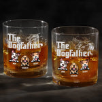 Custom Pet Name The Dogfather Gifts for Dog Dads - Personalized Whiskey Glass