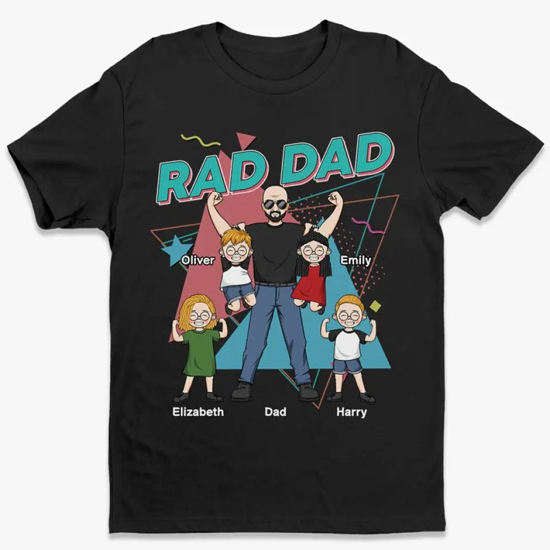 Custom Name Rad Dad Family Gifts - Personalized Apparel