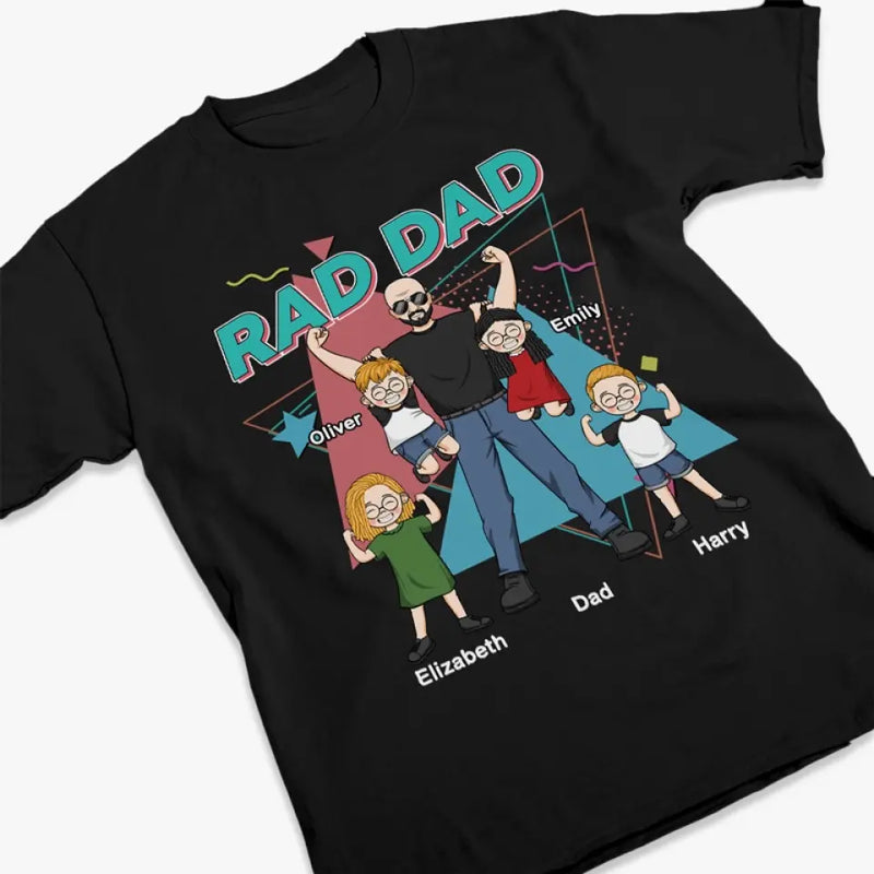 Custom Name Rad Dad Family Gifts - Personalized Apparel
