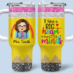 Custom Name Rainbow Teacher Gifts - Personalized 40 Oz Tumbler With Handle