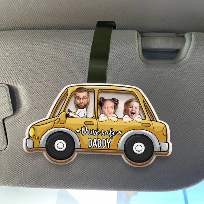 Custom Photo Drive Safe Gifts for Dad - Personalized Car Visor Clip