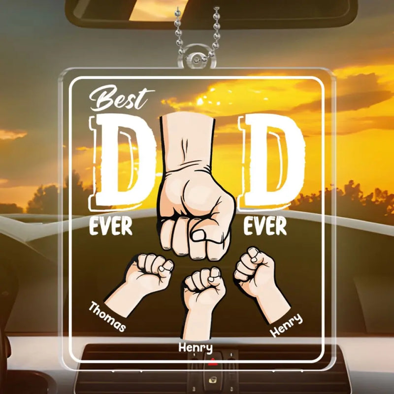 Custom Name Best Dad Gifts - Personalized Car Ornament