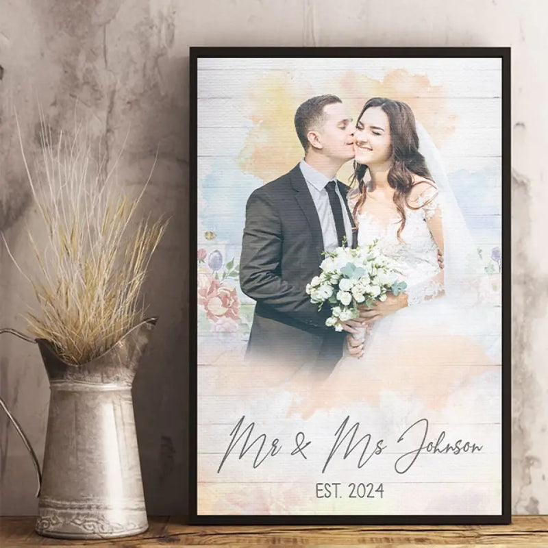 Custom Photo Wedding Gifts for Couples - Personalized Poster