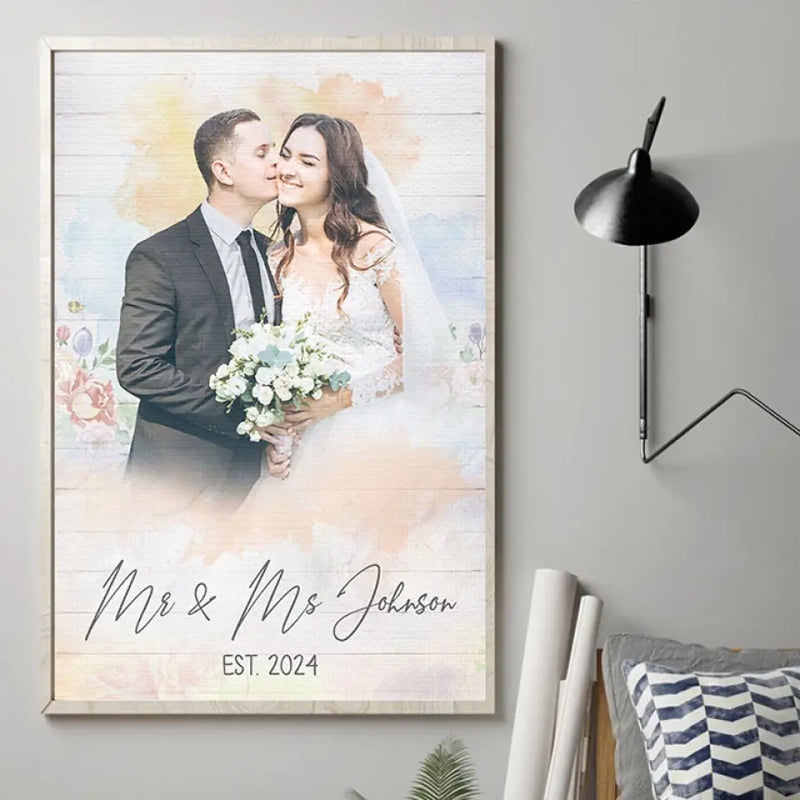 Custom Photo Wedding Gifts for Couples - Personalized Poster