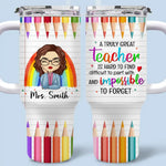 Custom Name Teacher Gifts for Educators - Personalized 40 Oz Tumbler With Handle