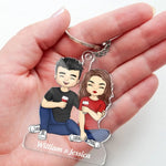 Custom Name Couple Wine Lover Gifts - Personalized Acrylic Keychain