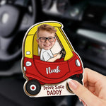 Custom Photo Little Driver Gifts for Dad - Personalized Car Visor Clip